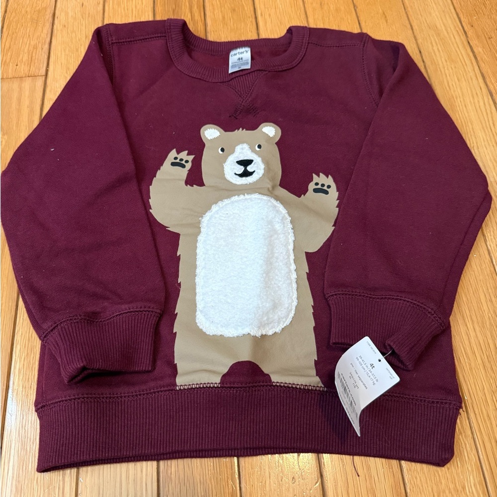 Carter's Maroon Bear Graphic Sweatshirt